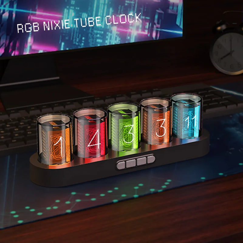 Relógio de Tubos LED RGB 16 Milhões de cores